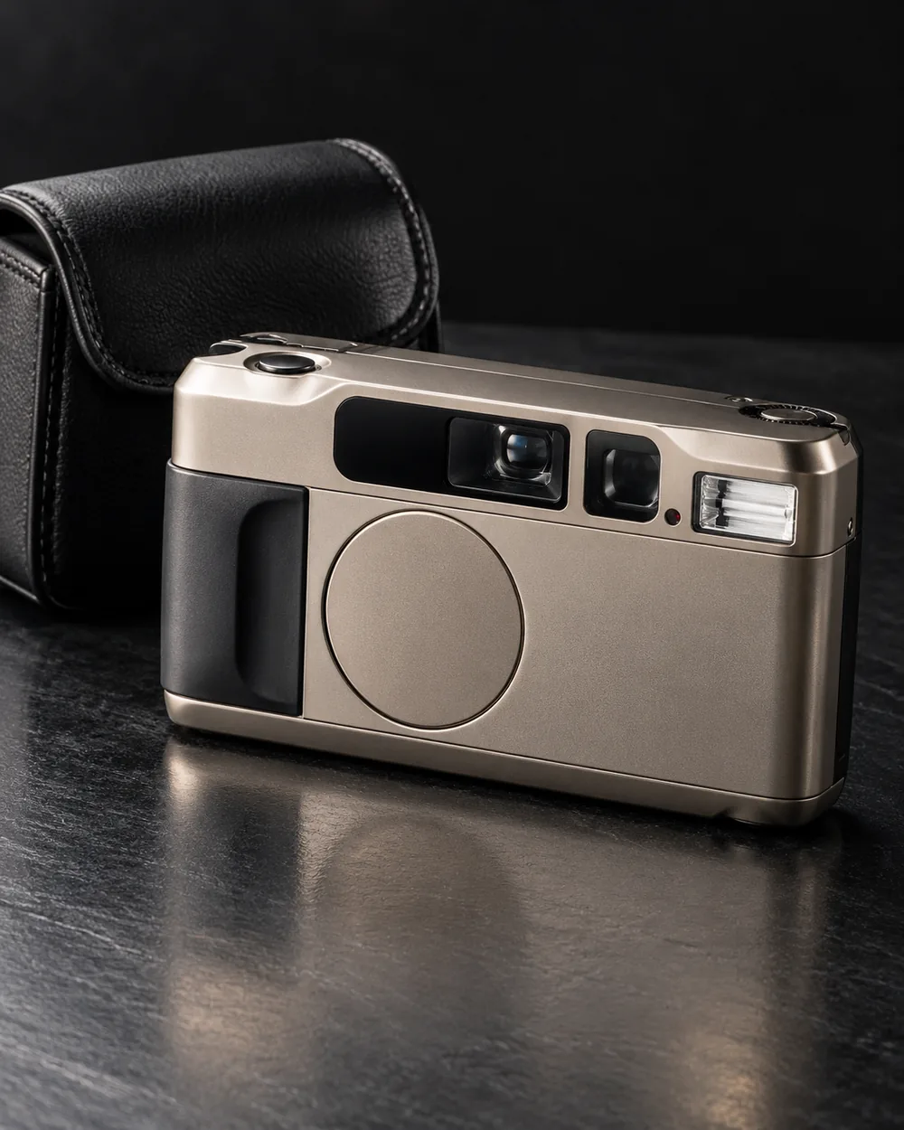 AI-generated editorial photography of vintage camera hardware; illustrative, not an authenticated product image