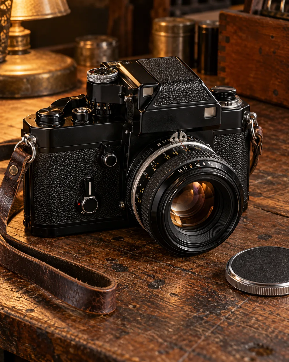 AI-generated thematic camera editorial artwork; not verification of a historical model