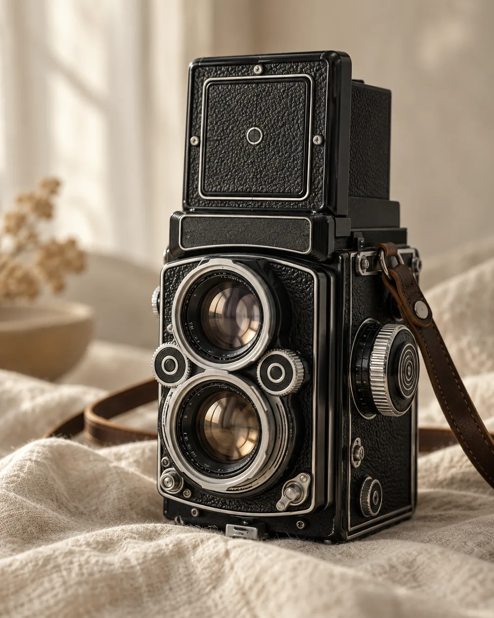 AI-generated thematic camera editorial artwork; not verification of a historical model
