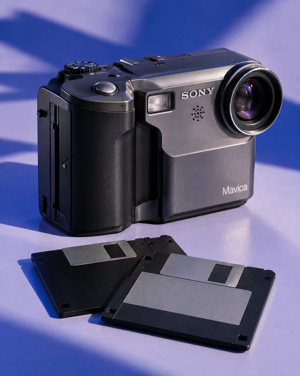 AI-generated thematic illustration of early digital cameras