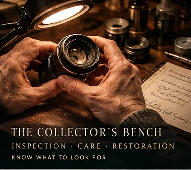 Illustration of vintage camera inspection